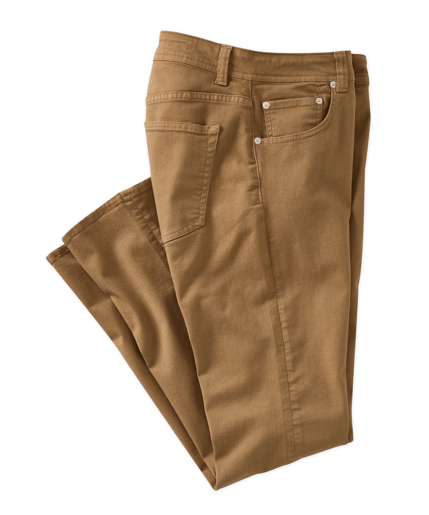 'Old Dyed Denim' Stretch 5-Pocket Jeans in Tan (Modern Straight Fit) by Ballin