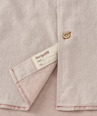 Italian Double-Faced Honeycomb Brushed Cotton Long-Sleeve Sport Shirt in Beige by Borgo28