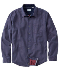 Double-Faced Honeycomb Brushed Cotton Long-Sleeve Sport Shirt in Eggplant by Borgo28