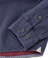 Double-Faced Honeycomb Brushed Cotton Long-Sleeve Sport Shirt in Eggplant by Borgo28