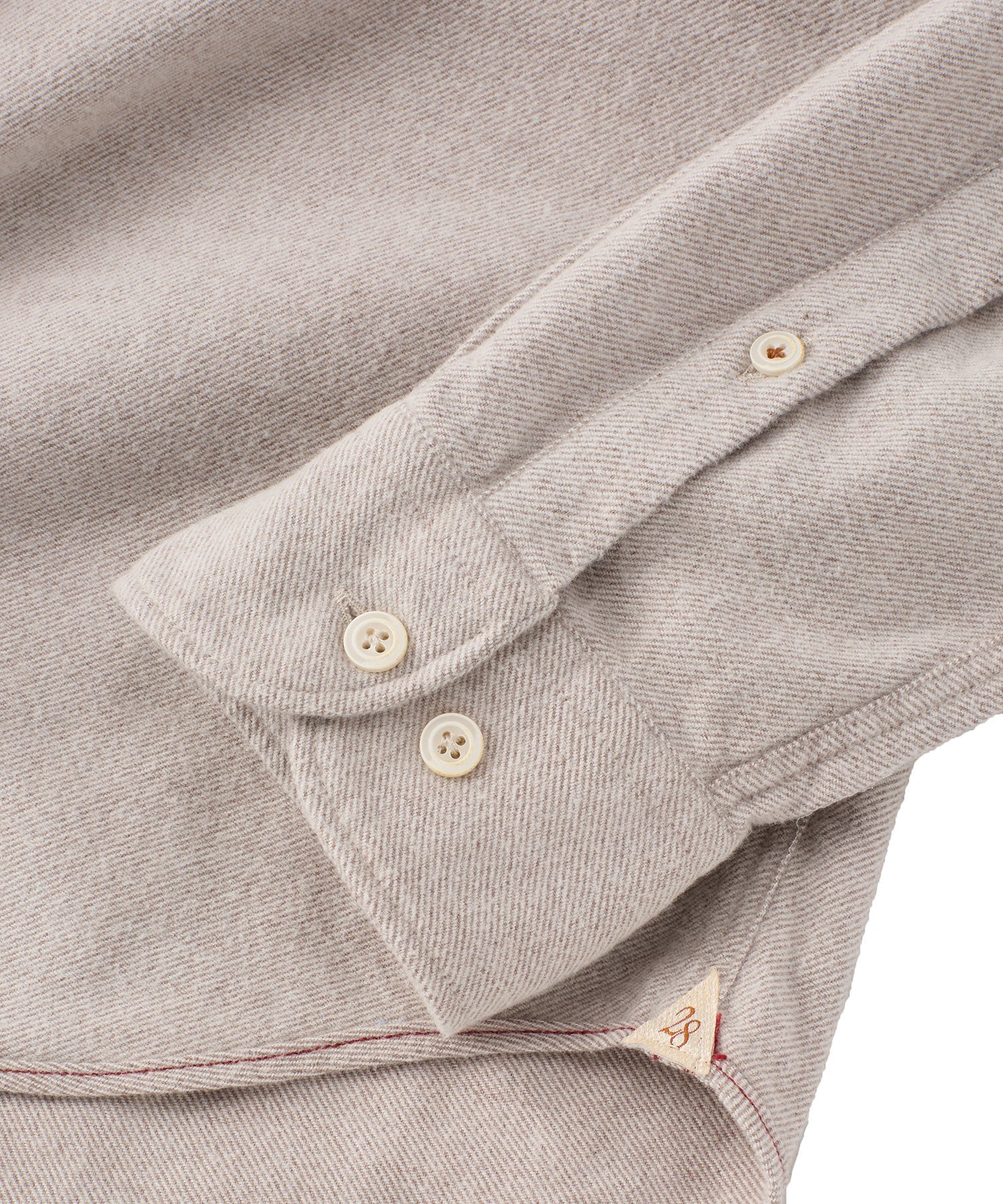 Italian Mélange Brushed Twill Long-Sleeve Sport Shirt in Beige by Borgo28