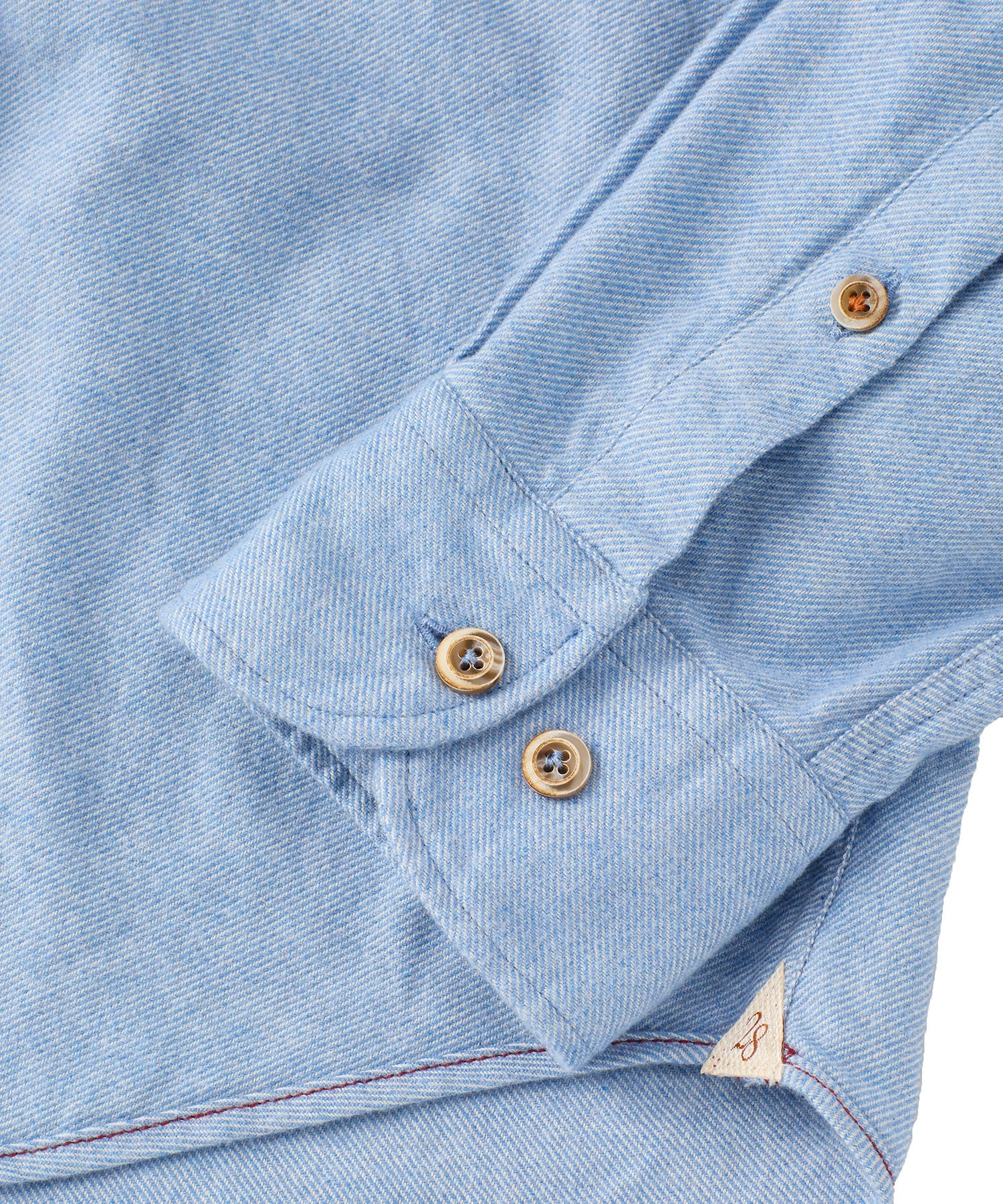 Italian Mélange Brushed Twill Long-Sleeve Sport Shirt in Indigo by Borgo28