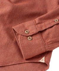 Italian Mélange Brushed Twill Long-Sleeve Sport Shirt in Rust by Borgo28