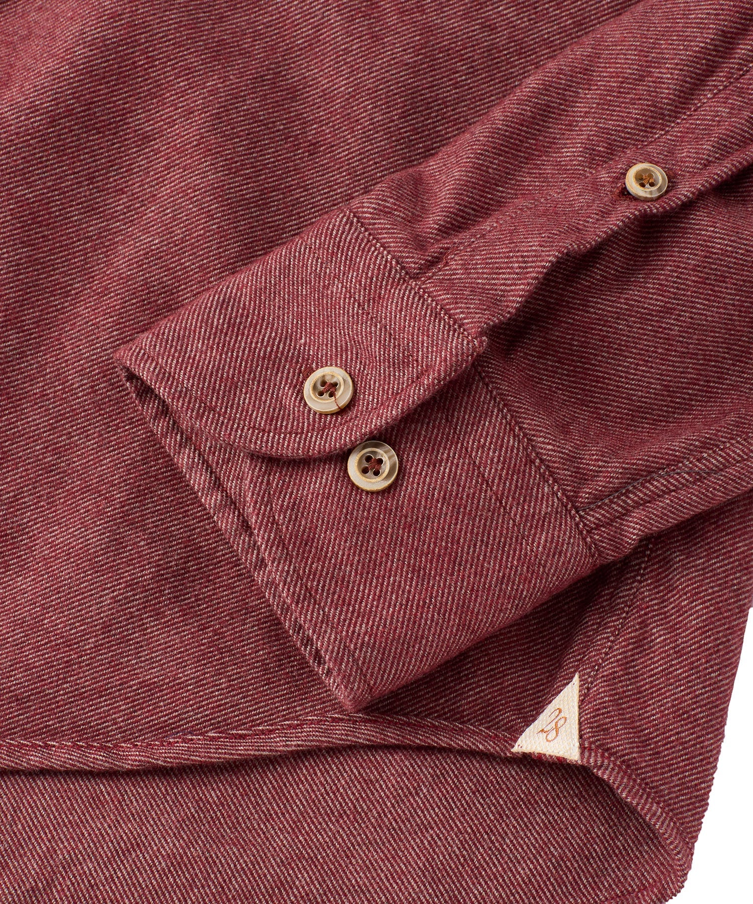 Italian Mélange Brushed Twill Long-Sleeve Sport Shirt in Wine by Borgo28