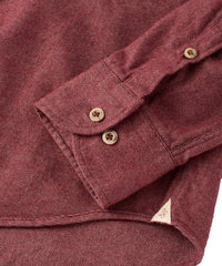 Italian Mélange Brushed Twill Long-Sleeve Sport Shirt in Wine by Borgo28