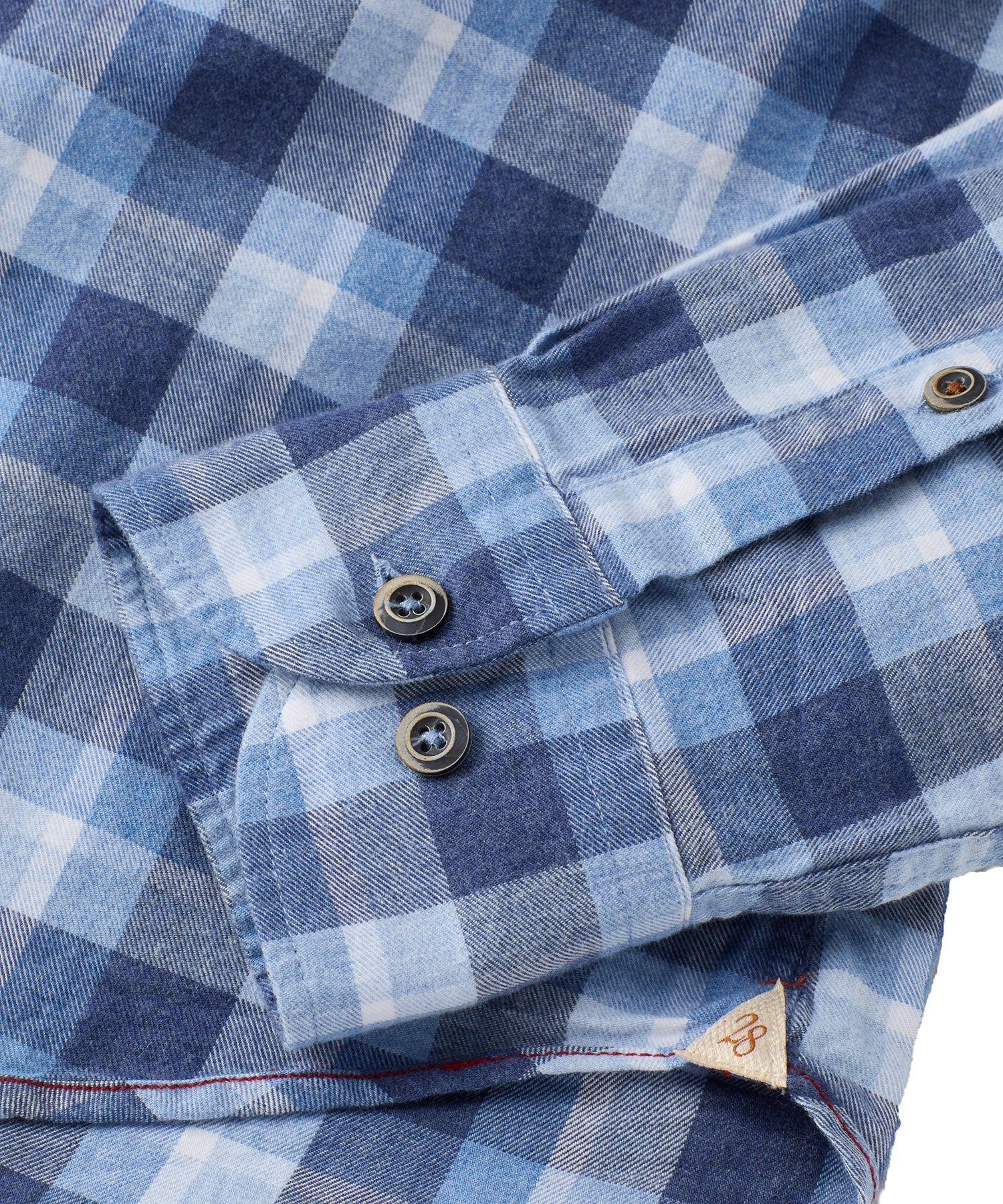 Italian Mélange Plaid Twill Long-Sleeve Sport Shirt in Blue Mix by Borgo28