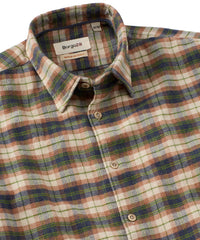 Italian Mélange Plaid Long-Sleeve Sport Shirt in Brown Multi by Borgo28