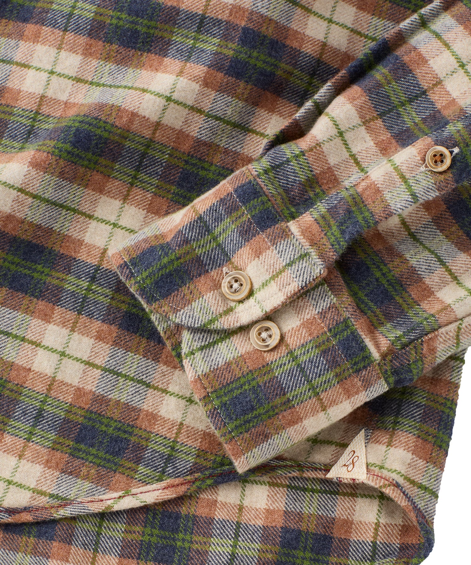 Italian Mélange Multi Plaid Long-Sleeve Sport Shirt in Brown Multi by Borgo28