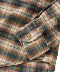 Italian Mélange Multi Plaid Long-Sleeve Sport Shirt in Brown Multi by Borgo28