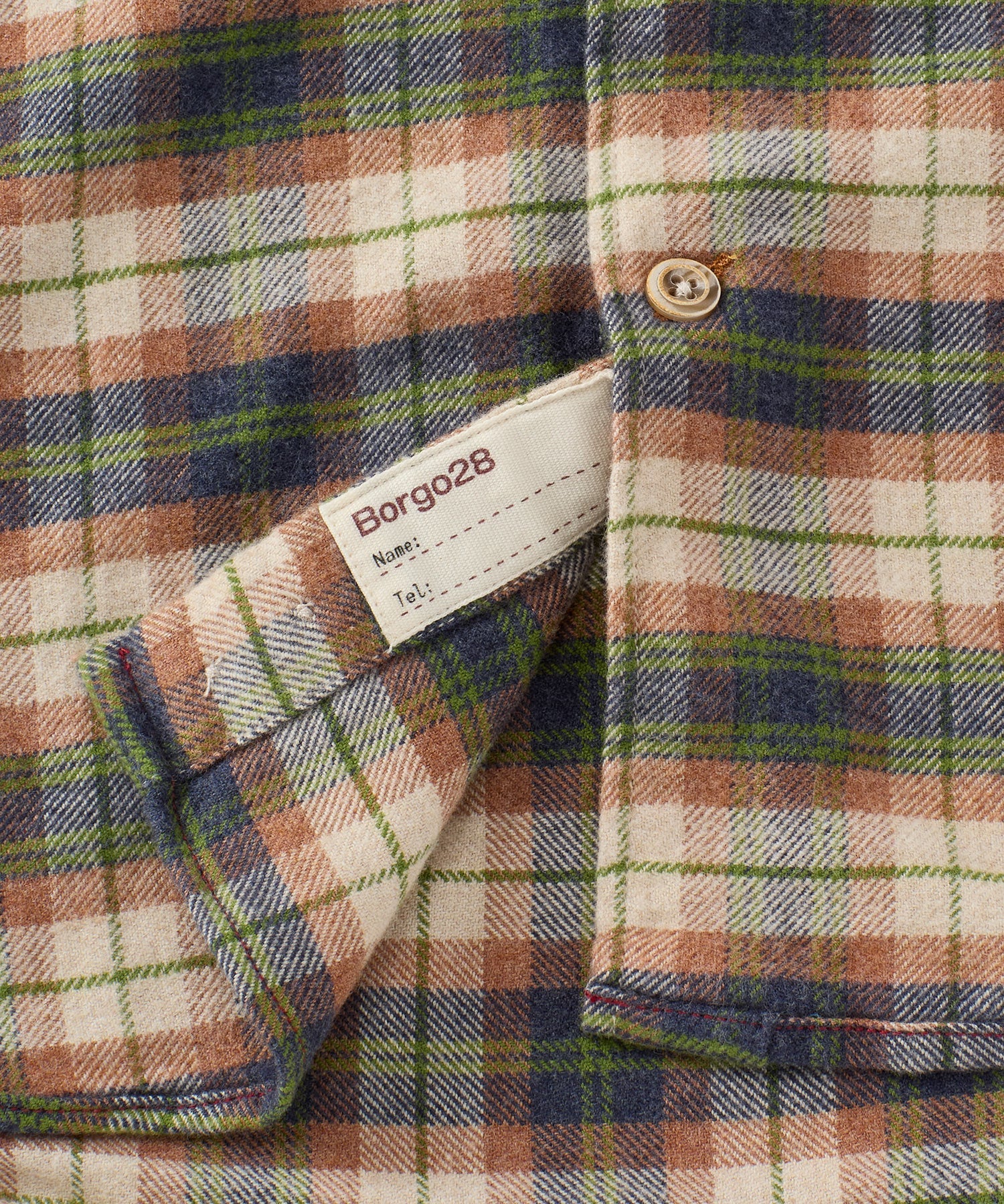 Italian Mélange Plaid Long-Sleeve Sport Shirt in Brown Multi by Borgo28