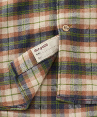 Italian Mélange Plaid Long-Sleeve Sport Shirt in Brown Multi by Borgo28