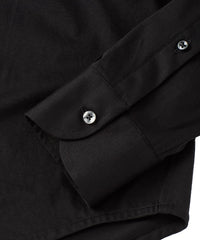 Italian Mercerized Cotton Knit Two-Ply Long-Sleeve Sport Shirt in Black by Borgo28