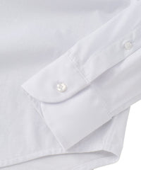Italian Mercerized Cotton Knit Two-Ply Long-Sleeve Sport Shirt in White (Size Large) by Borgo28