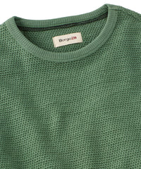 Textured Crew Neck Cotton Sweatshirt in Hunter by Borgo28