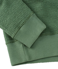 Textured Crew Neck Cotton Sweatshirt in Hunter by Borgo28