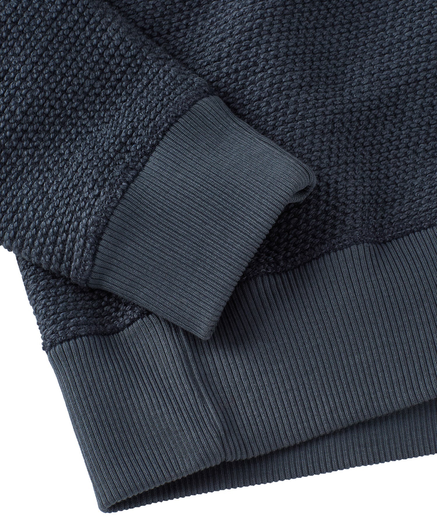 Textured Crew Neck Cotton Sweatshirt in Indigo by Borgo28