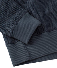 Textured Crew Neck Cotton Sweatshirt in Indigo by Borgo28
