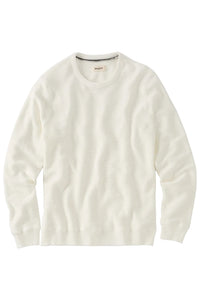 Textured Crew Neck Cotton Sweatshirt in Off White by Borgo28