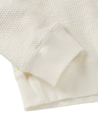 Textured Crew Neck Cotton Sweatshirt in Off White by Borgo28