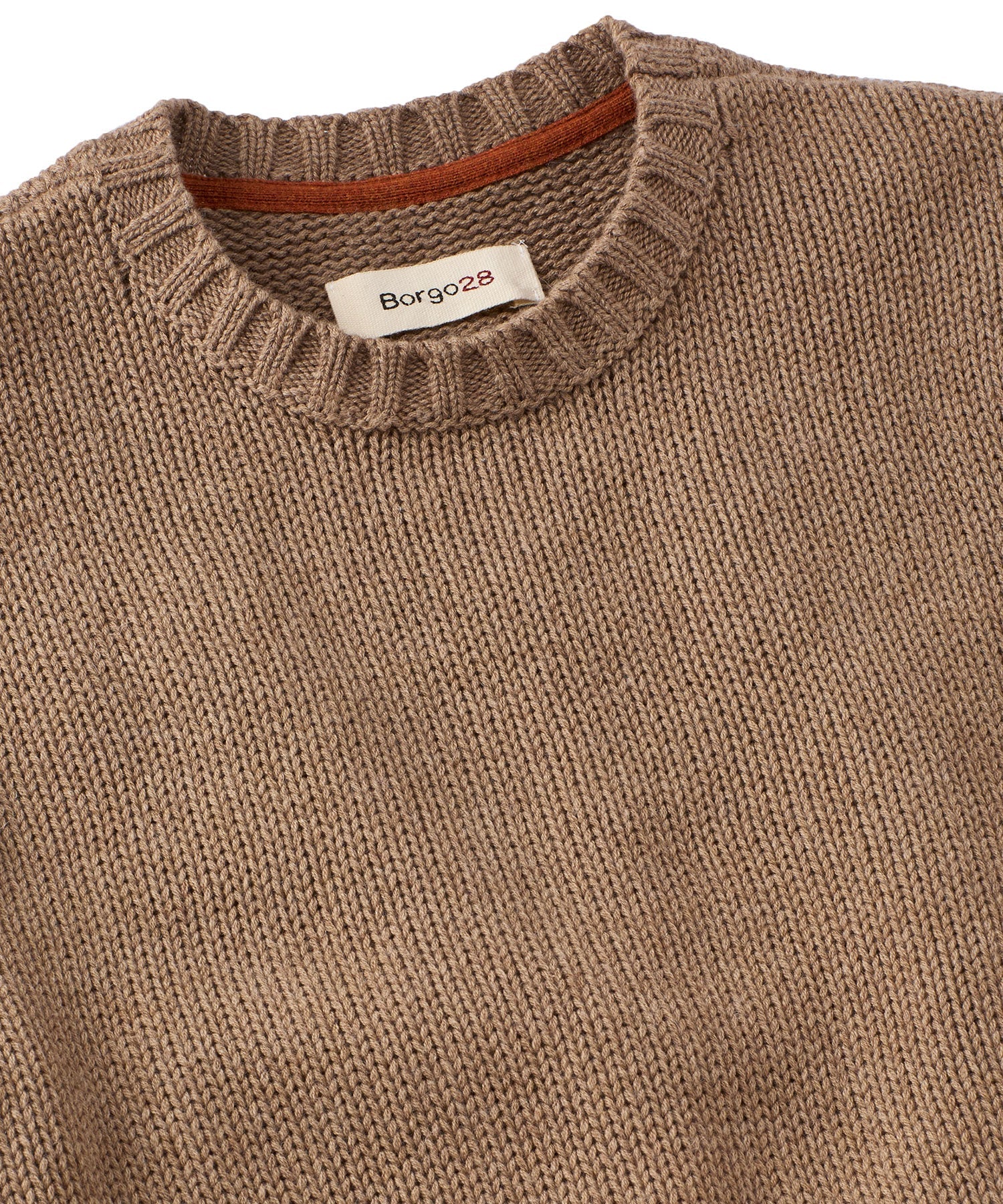 Merino Wool and Cotton Sweater in Bark by Borgo28