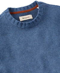 Merino Wool and Cotton Sweater in Storm Blue by Borgo28