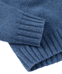 Merino Wool and Cotton Sweater in Storm Blue by Borgo28