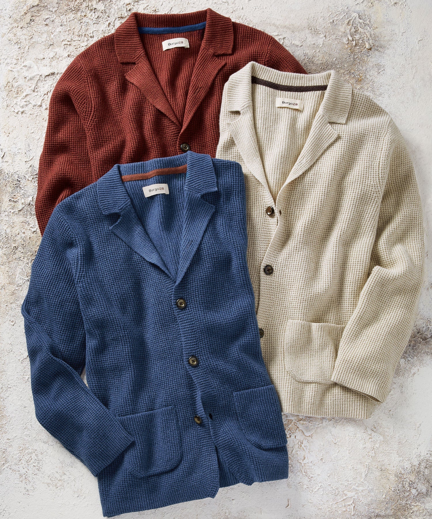 Soft Knit Wool-Blend Sweater Blazer in Choice of Colors by Borgo28