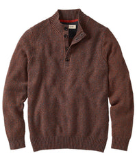 Chenille Button Mock Neck Cotton Sweater in Rust Mix by Borgo28