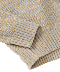 Chenille Button Mock Neck Cotton Sweater in Sand by Borgo28