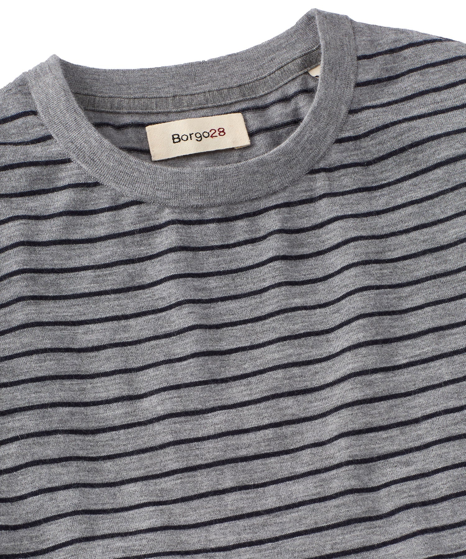 Pure Cashmere Fine Stripe Sweater in Grey by Borgo28