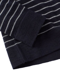 Pure Cashmere Fine Stripe Sweater in Navy by Borgo28