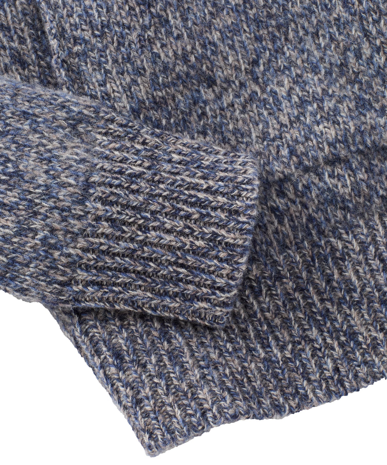 Wool and Cashmere Kangaroo Pocket Zip-Front Cardigan Sweater in Blue Mix by Borgo28