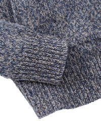 Wool and Cashmere Kangaroo Pocket Zip-Front Cardigan Sweater in Blue Mix by Borgo28