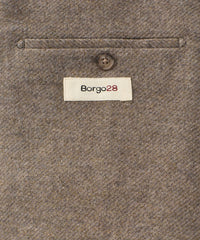 Denim Weave Two-Button Wool/Cotton/Cashmere Blazer in Brown Heather by Borgo28