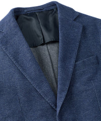 Denim Weave Two-Button Wool/Cotton/Cashmere Blazer in Indigo Heather by Borgo28