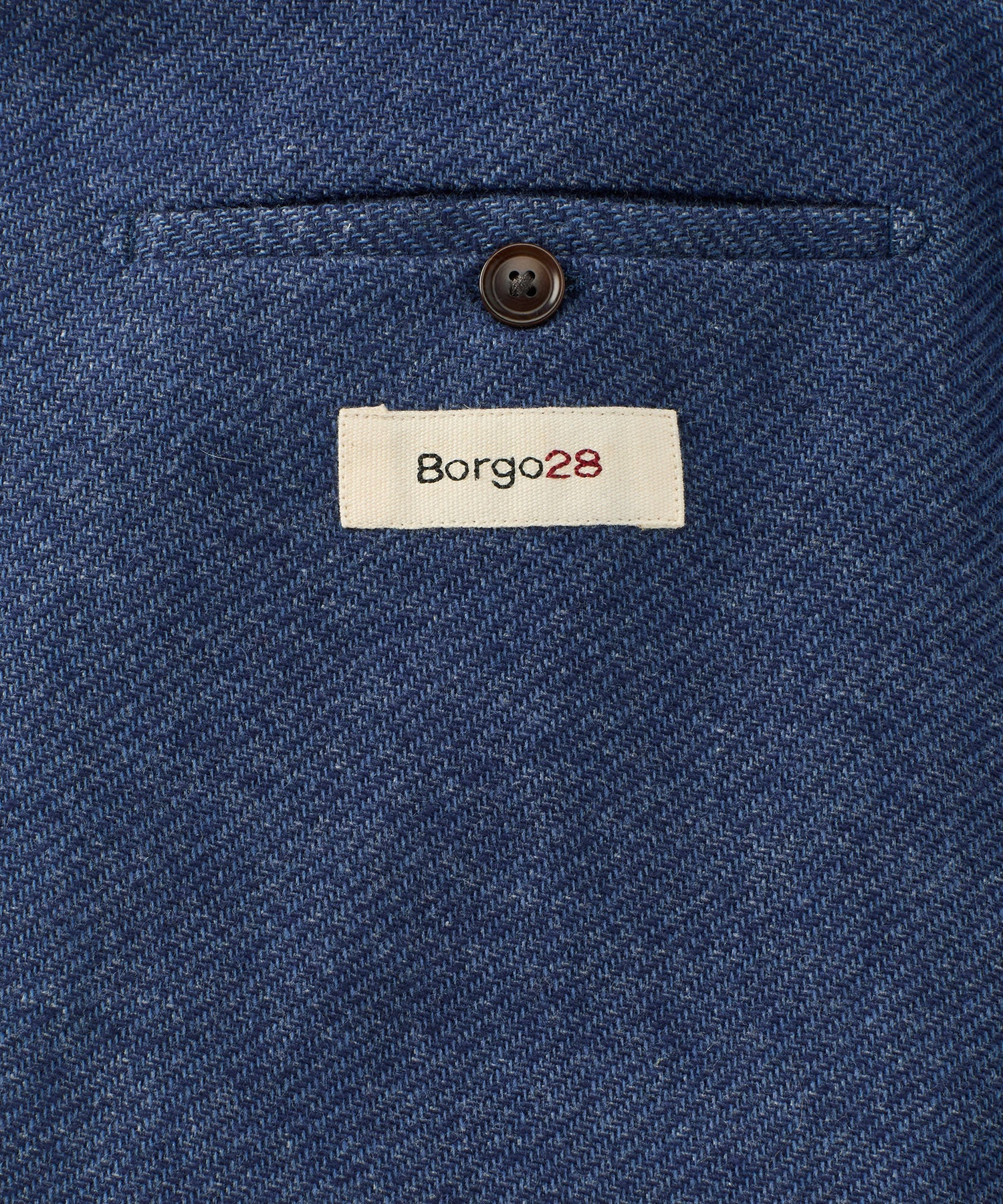 Denim Weave Two-Button Wool/Cotton/Cashmere Blazer in Indigo Heather by Borgo28