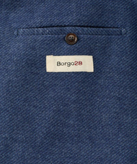 Denim Weave Two-Button Wool/Cotton/Cashmere Blazer in Indigo Heather by Borgo28