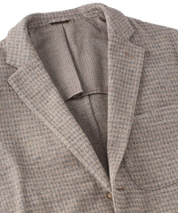 Houndstooth Three-Button Wool/Cotton Blazer in Ecru by Borgo28