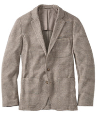 Houndstooth Three-Button Wool/Cotton Blazer in Ecru by Borgo28