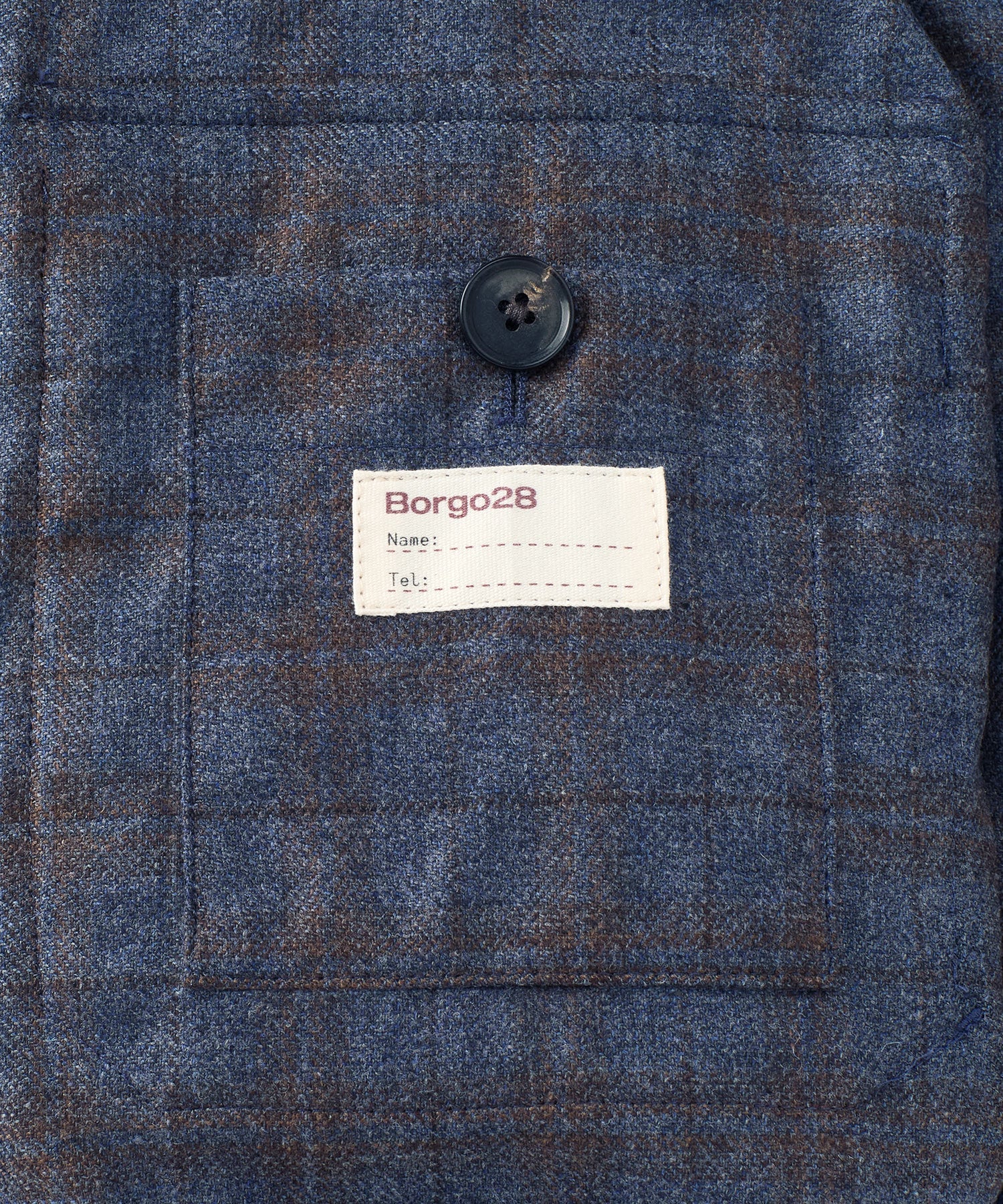 Wool and Cashmere Plaid Sport Blouson Jacket in Navy by Borgo28