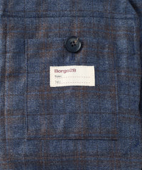 Wool and Cashmere Plaid Sport Blouson Jacket in Navy by Borgo28