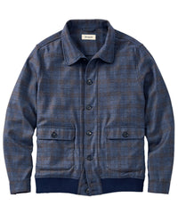 Wool and Cashmere Plaid Sport Blouson Jacket in Navy by Borgo28