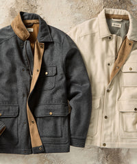 Wool-Blend Utility Jacket in Charcoal by Borgo28