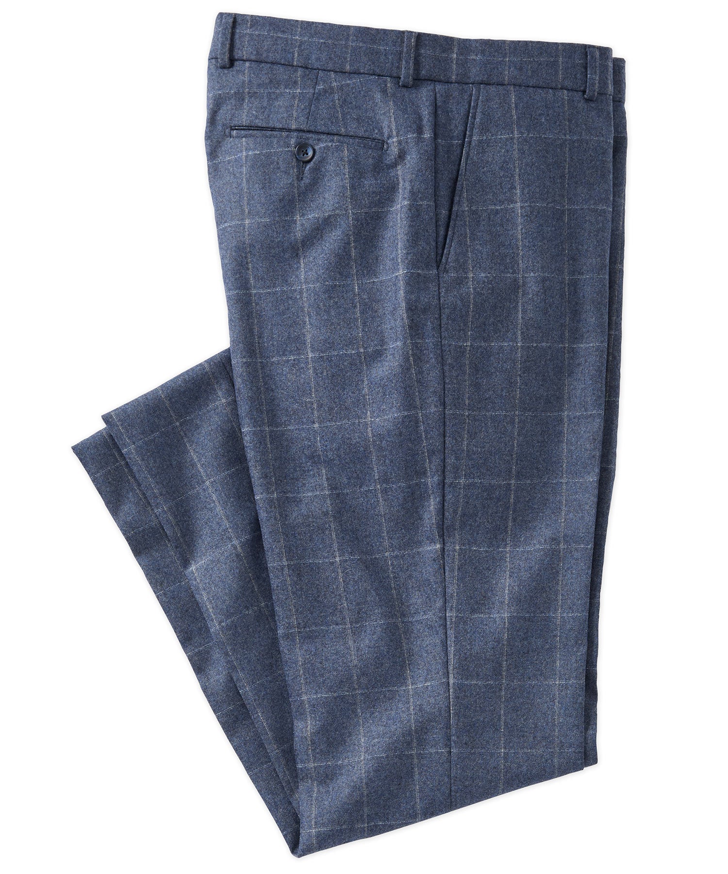 Cashmere and Wool Saxony Windowpane Comfort-EZE Trouser in Choice of Colors (Soho Modern Fit) by Ballin
