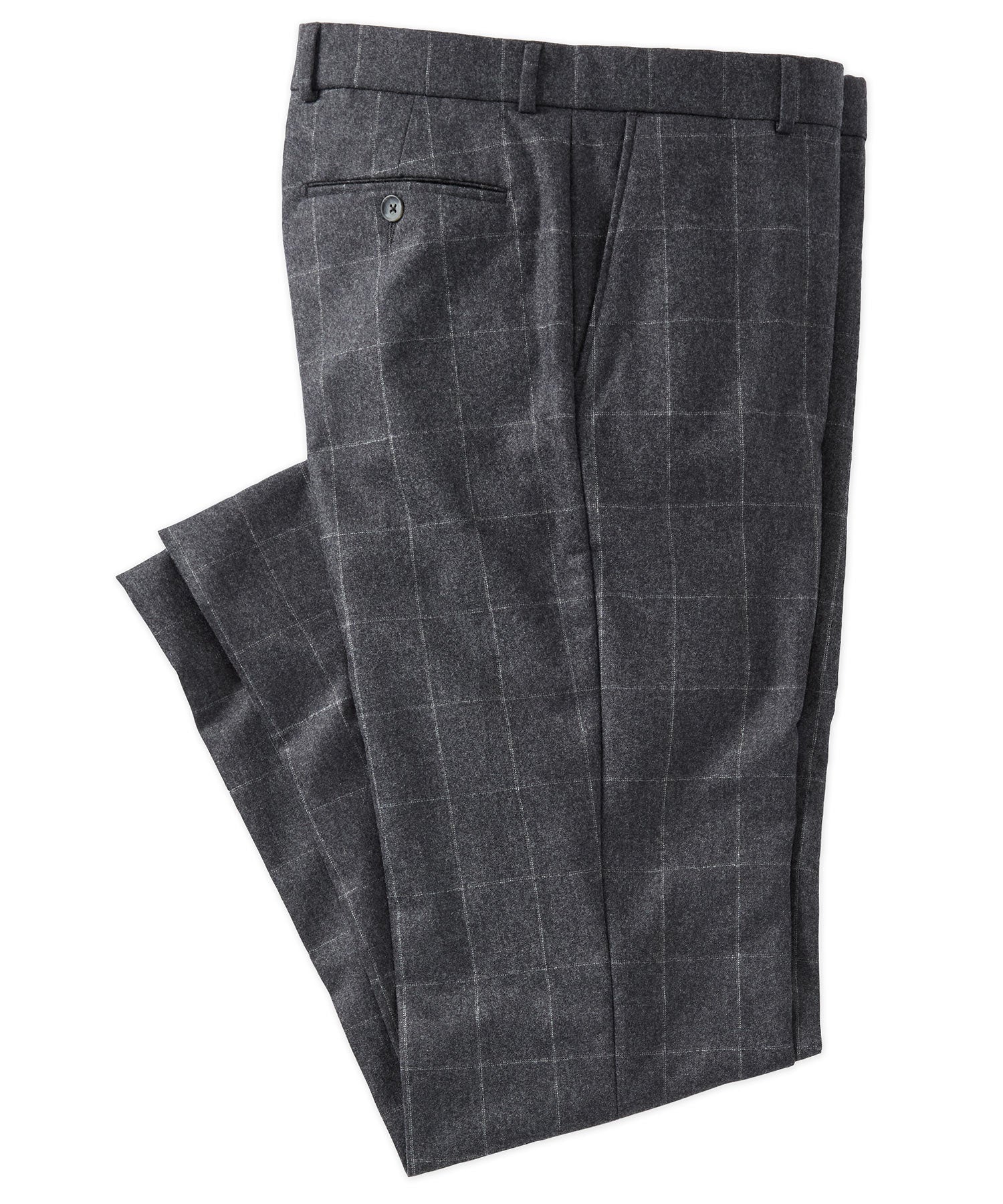 Cashmere and Wool Saxony Windowpane Comfort-EZE Trouser in Choice of Colors (Soho Modern Fit) by Ballin