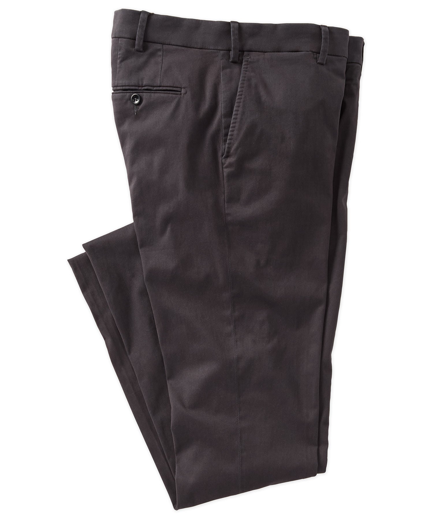 Supima Sateen Italian Luxury Flat Front Cotton Trouser in Coal (Choice of Fits) by 6 East by Ballin