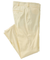 Supima Sateen Italian Luxury Flat Front Cotton Trouser in Light Yellow (Choice of Fits) by 6 East by Ballin