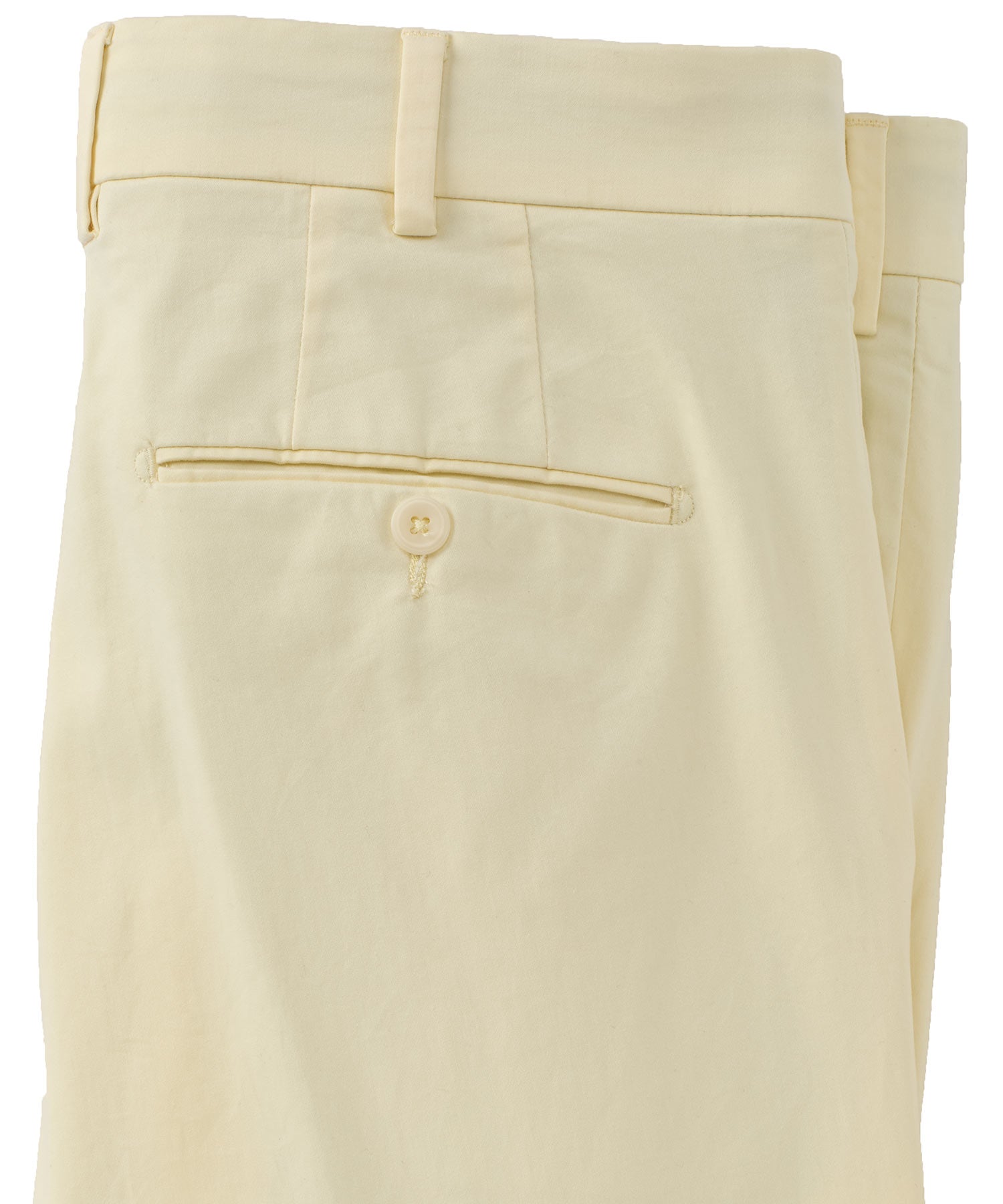 Supima Sateen Italian Luxury Flat Front Cotton Trouser in Light Yellow (Choice of Fits) by 6 East by Ballin