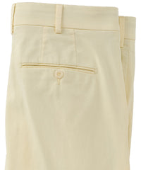Supima Sateen Italian Luxury Flat Front Cotton Trouser in Light Yellow (Choice of Fits) by 6 East by Ballin