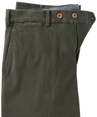 Supima Sateen Italian Luxury Flat Front Cotton Trouser in Loden (Choice of Fits) by 6 East by Ballin